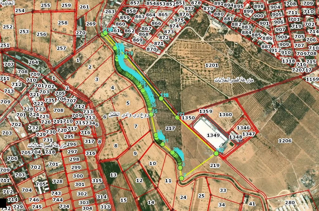 Aerial boundary view of Plot 217 in Ad-Dulayl Area 6